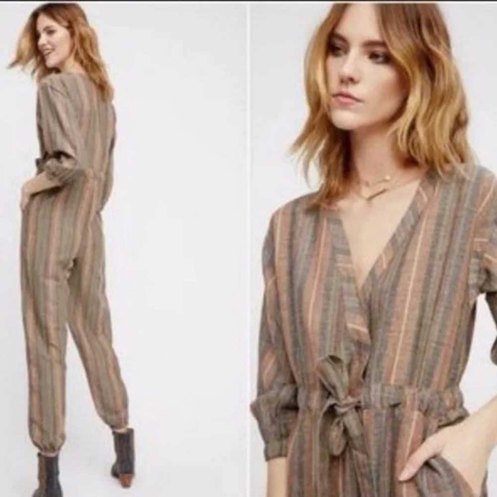 Free people Long jumpsuit with metallic stripes a… - image 2
