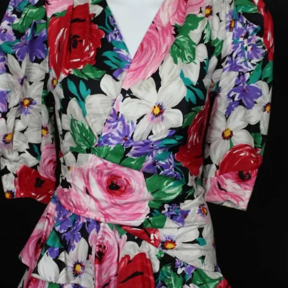 1980s Floral Dress - image 2