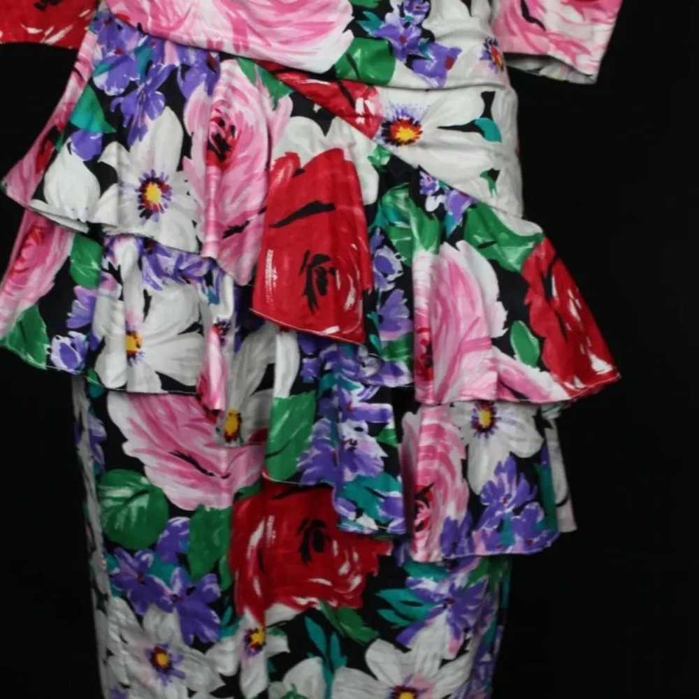 1980s Floral Dress - image 3