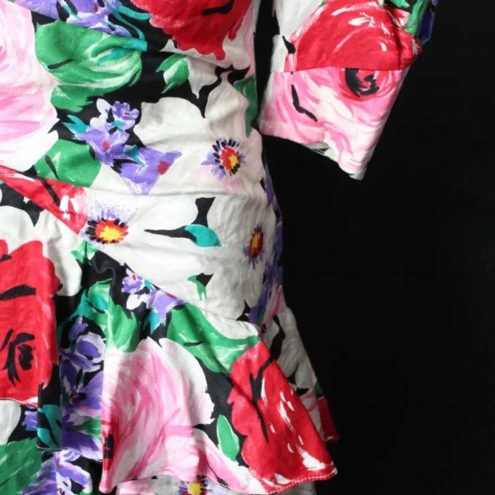 1980s Floral Dress - image 4