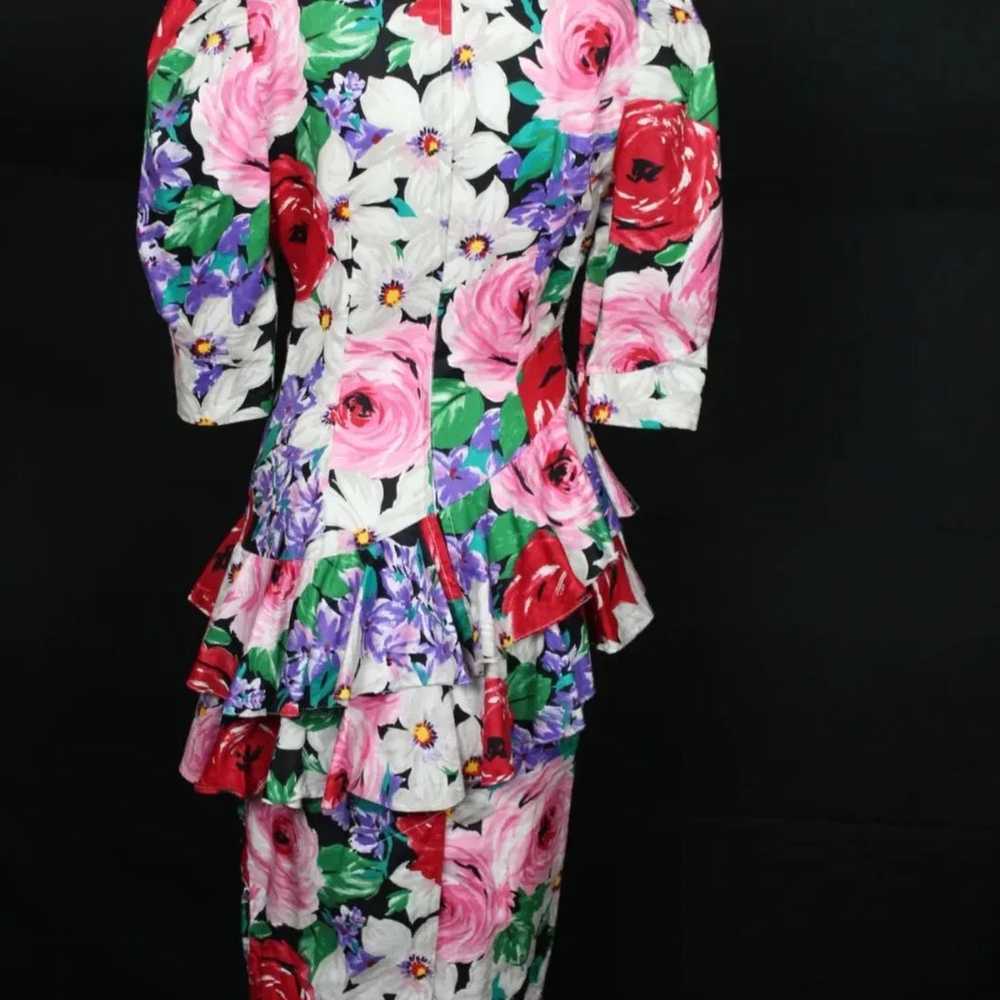 1980s Floral Dress - image 7