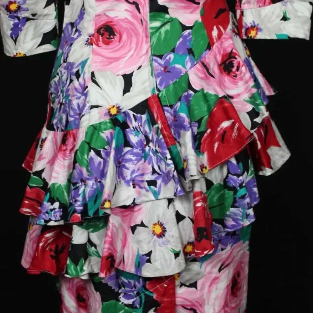 1980s Floral Dress - image 8
