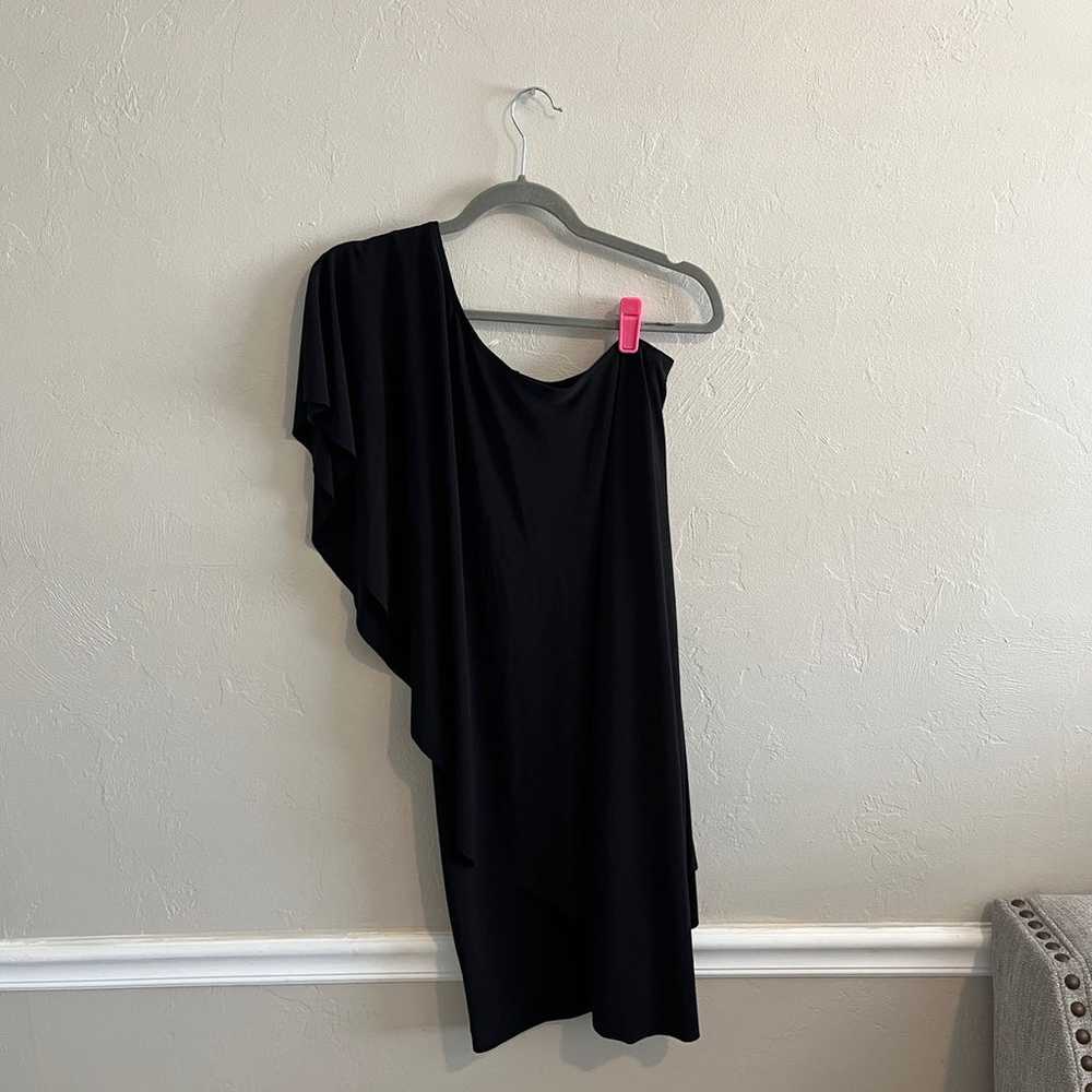 Norma Kamali Black One Shoulder Dress Size Medium - image 7