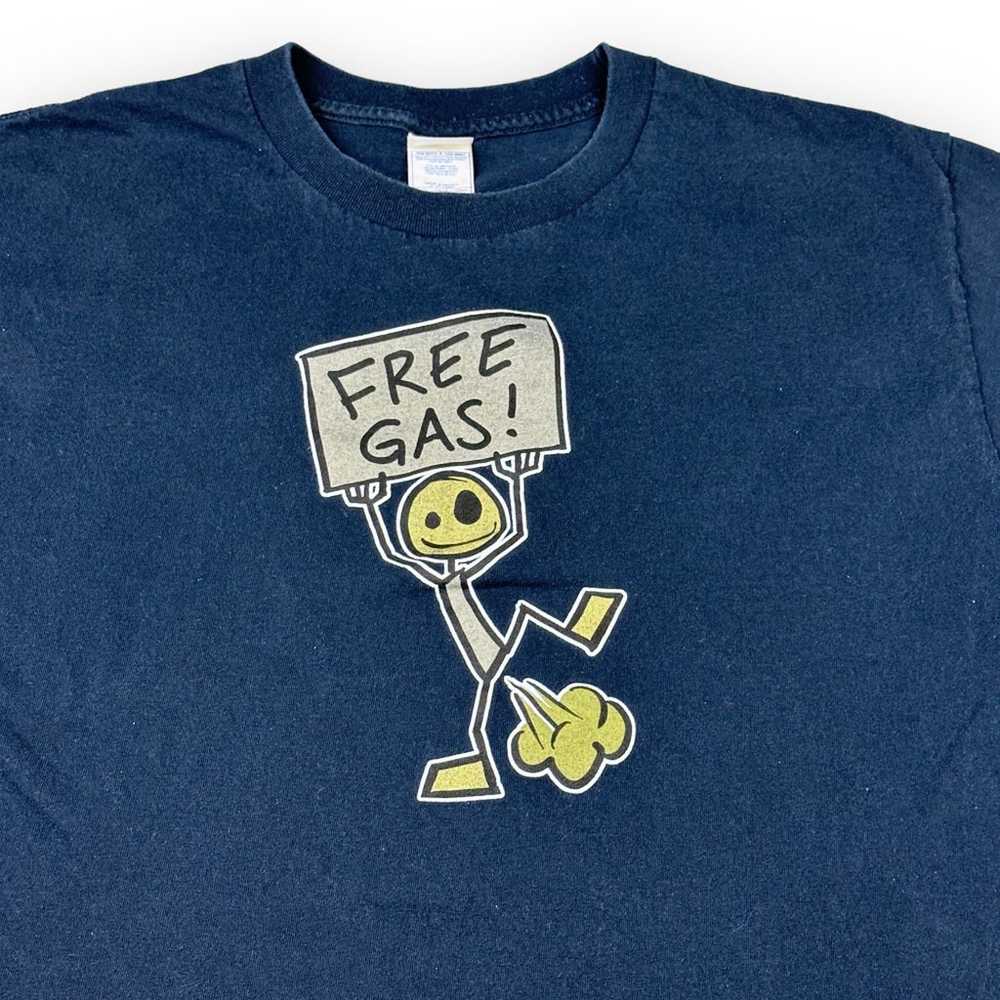 Vintage Fart Joke Shirt Adult LARGE Blue 90s Free… - image 2