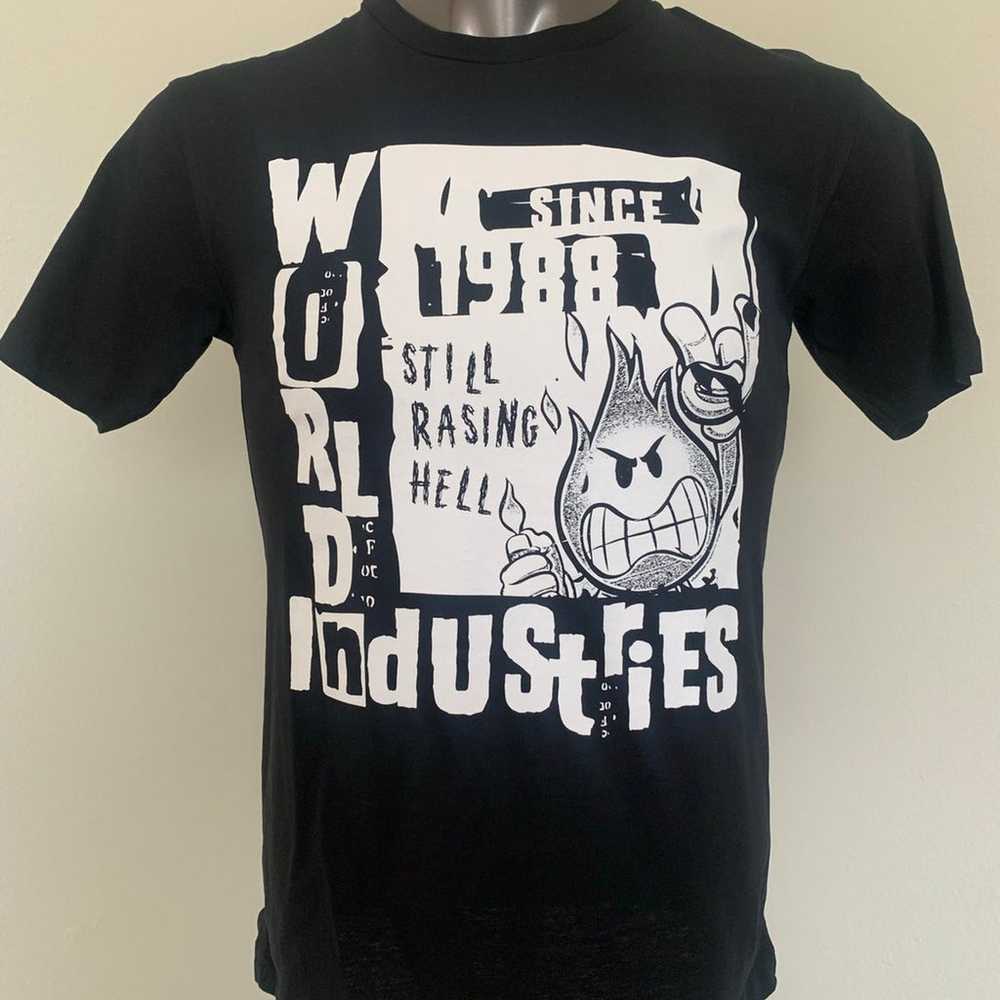 World Industries T Shirt Mens Black White ‘88 Rai… - image 1