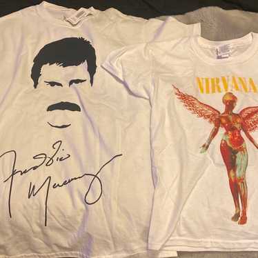 Nirvana and queen shirts - image 1