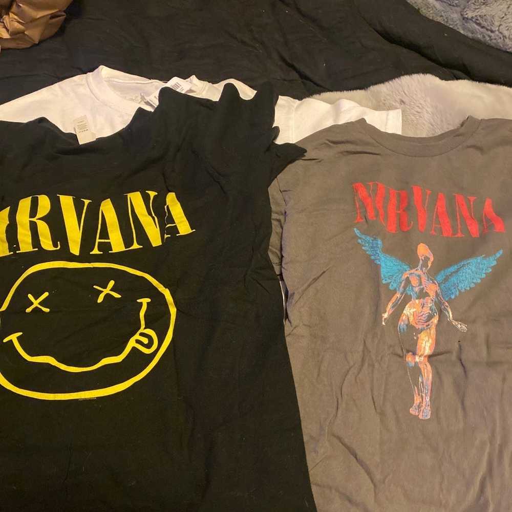 Nirvana and queen shirts - image 3