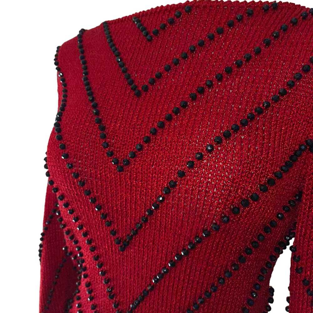 Vintage Vintage Womens Sweater Size Small Red Kni… - image 3