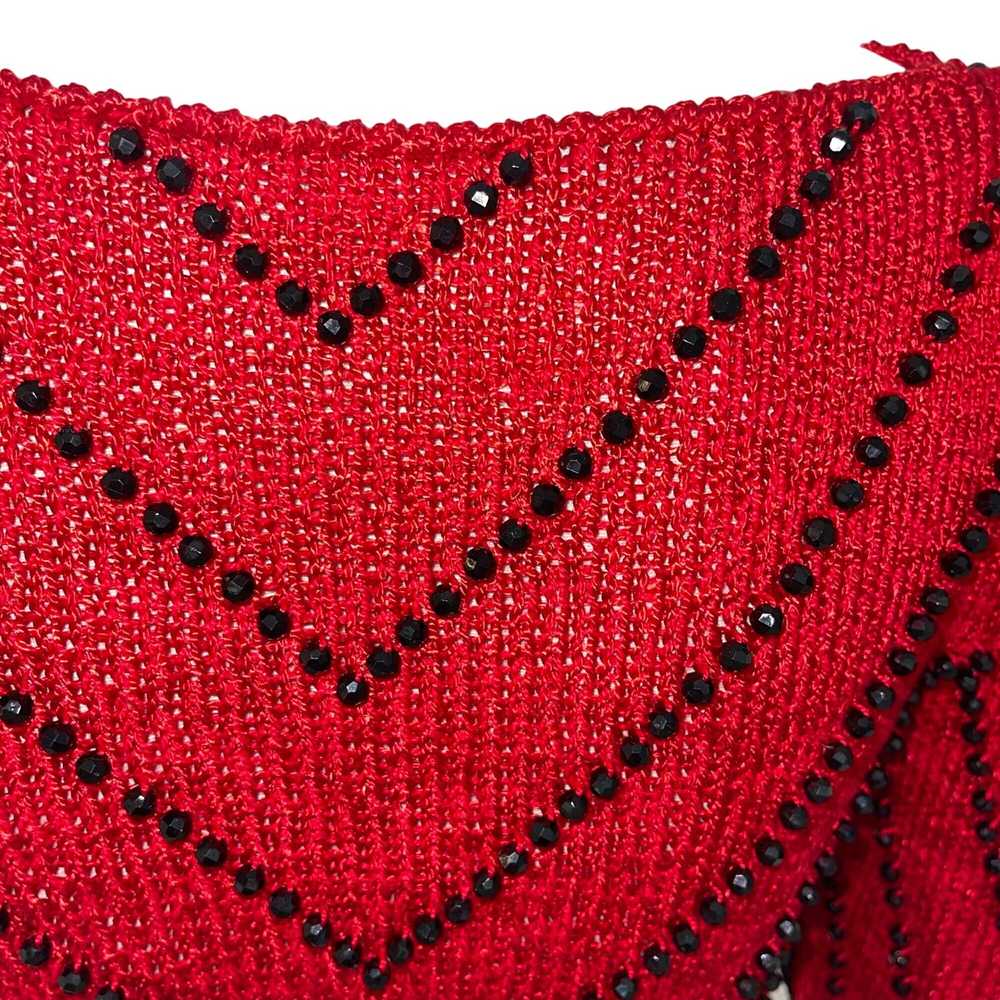 Vintage Vintage Womens Sweater Size Small Red Kni… - image 8