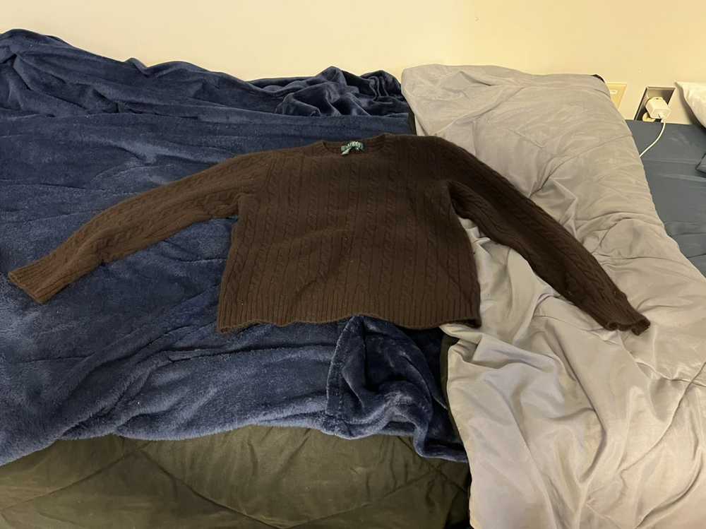 Ralph Lauren × Vintage BROWN RALPH LAUREN WOOL SW… - image 2