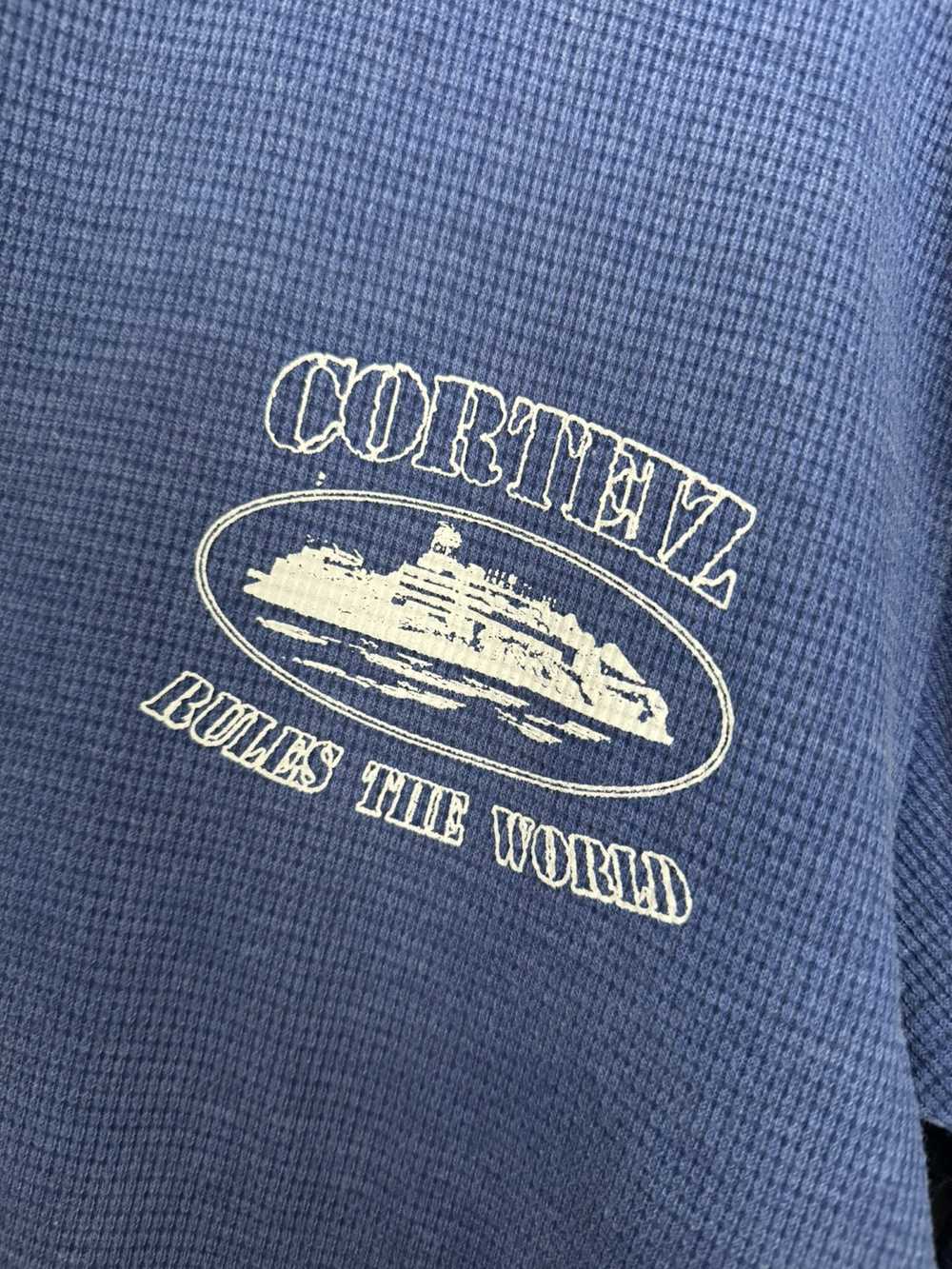 Corteiz Corteiz CRTZ blue waffle sweater workwear… - image 3