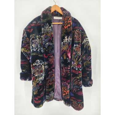 Vintage Donnybrook VTG Over-Sized Floral Faux Fur… - image 1