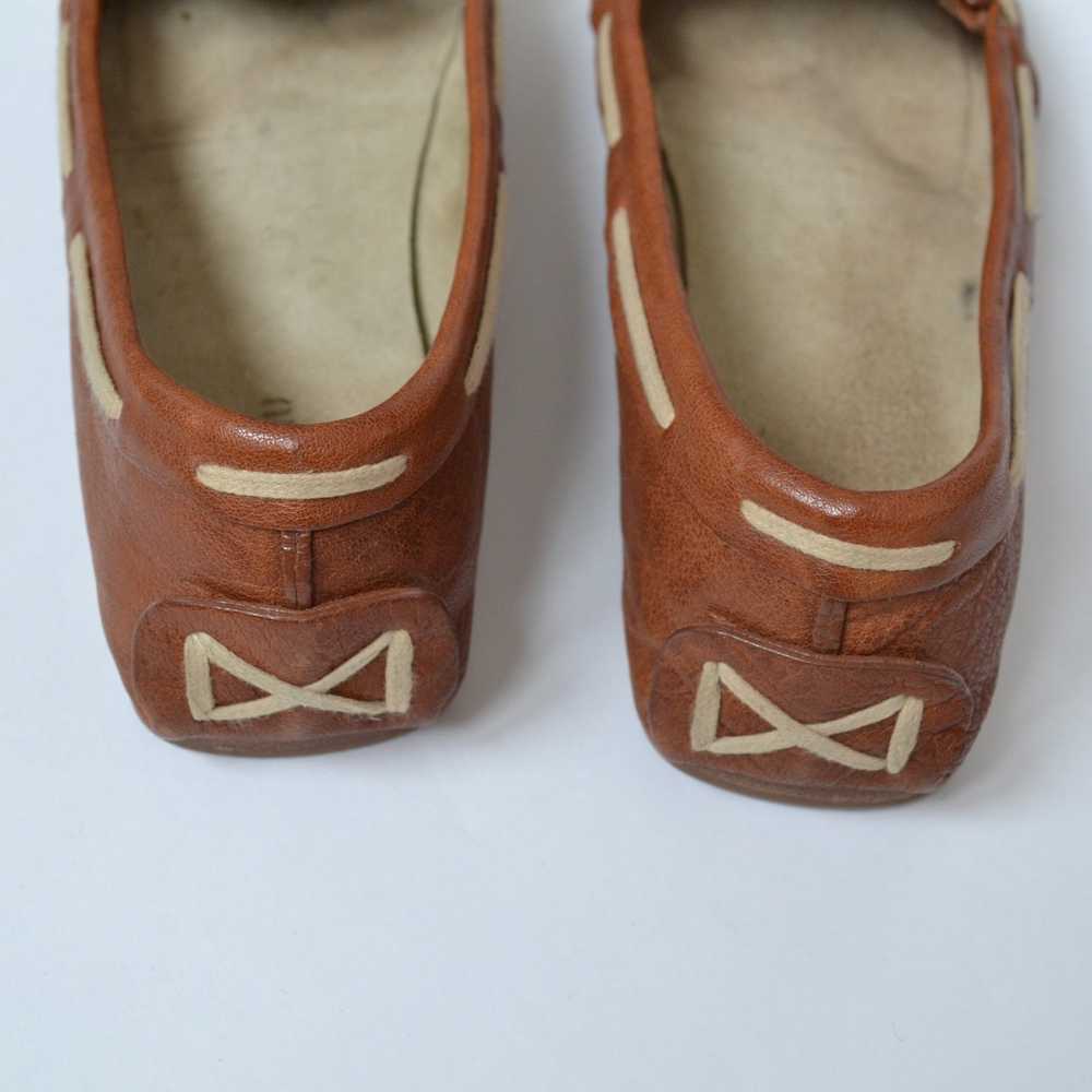 Leather × Miu Miu × Prada MIU MIU Flats Logo Shoe… - image 4