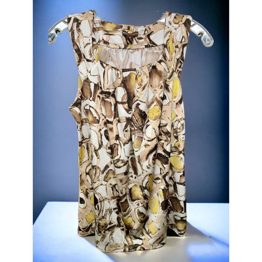 Designer Dana Buchman sleeveless brown camo pullo… - image 9