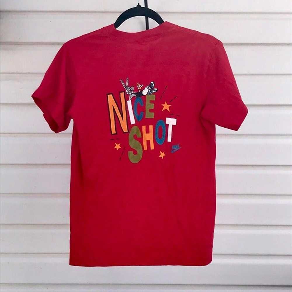 Vintage 90s Nike Space Jam Jordan T Shirt Tee Red… - image 1
