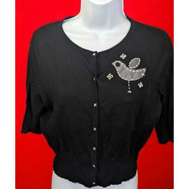 Mossimo Mossimo Black Bird Stitch Cardigan