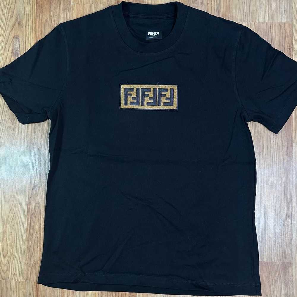 Fendi Black Cotton  FF Motif Mens T-shirt Size M - image 1