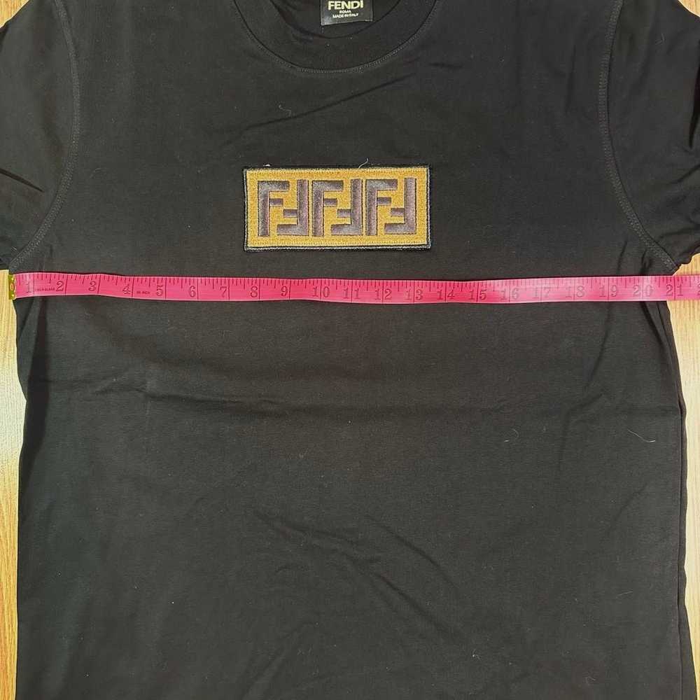 Fendi Black Cotton  FF Motif Mens T-shirt Size M - image 5