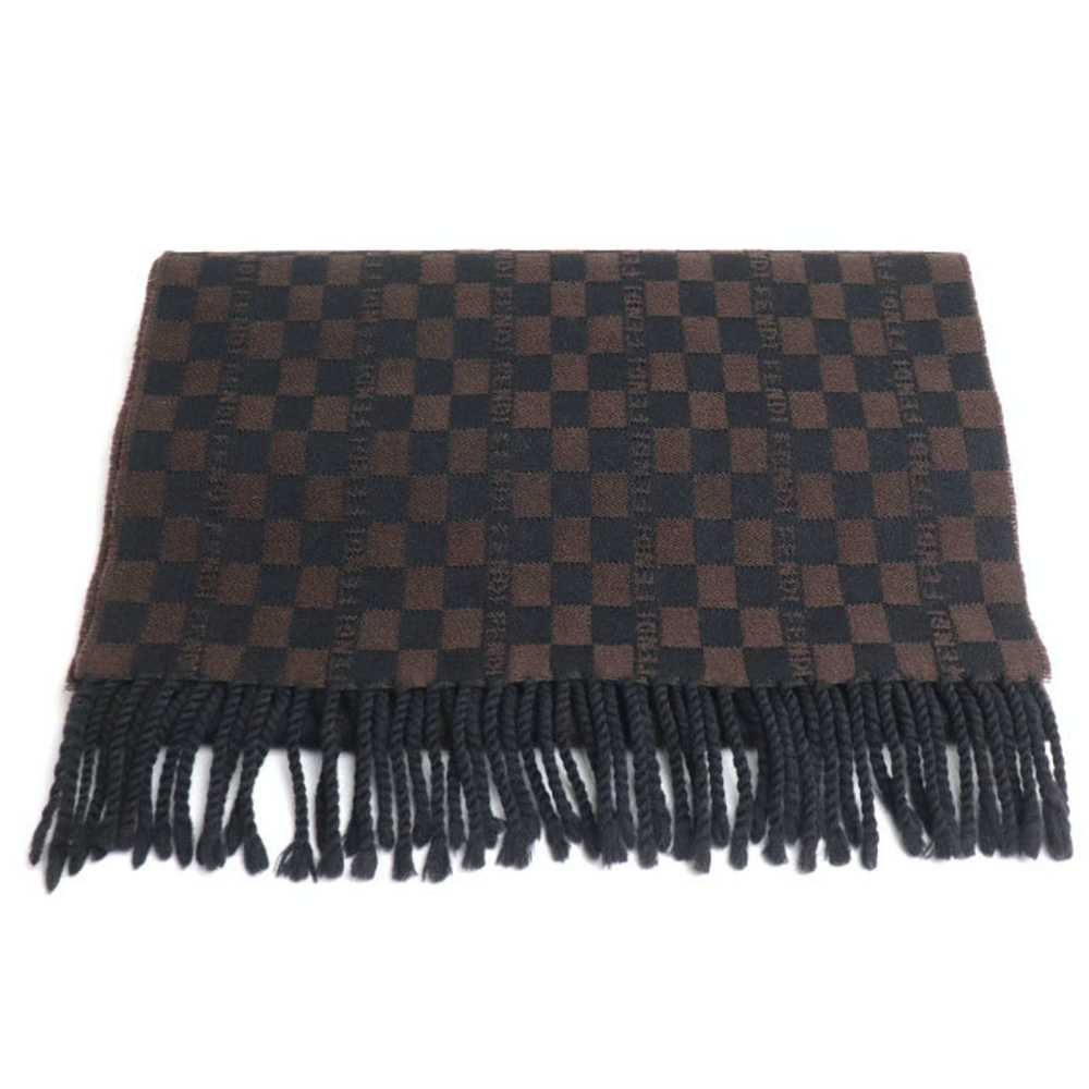 Fendi FENDI Muffler Check Brown Unisex - image 1