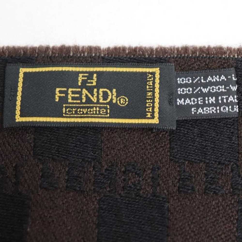 Fendi FENDI Muffler Check Brown Unisex - image 4