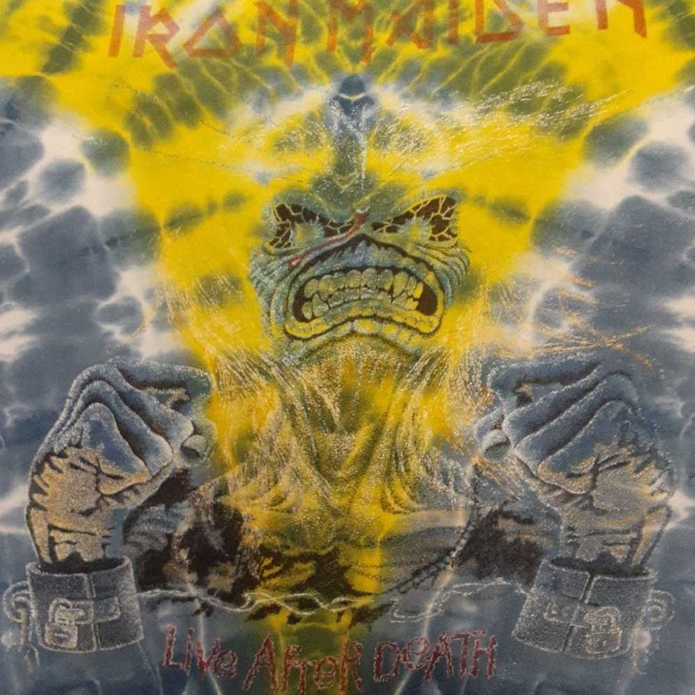 Vintage 1985 Iron Maiden live after death tie dye… - image 1