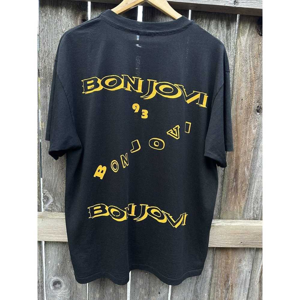 Vintage 90s  Bon Jovi T-shirt XL On Hanes Poly Co… - image 2