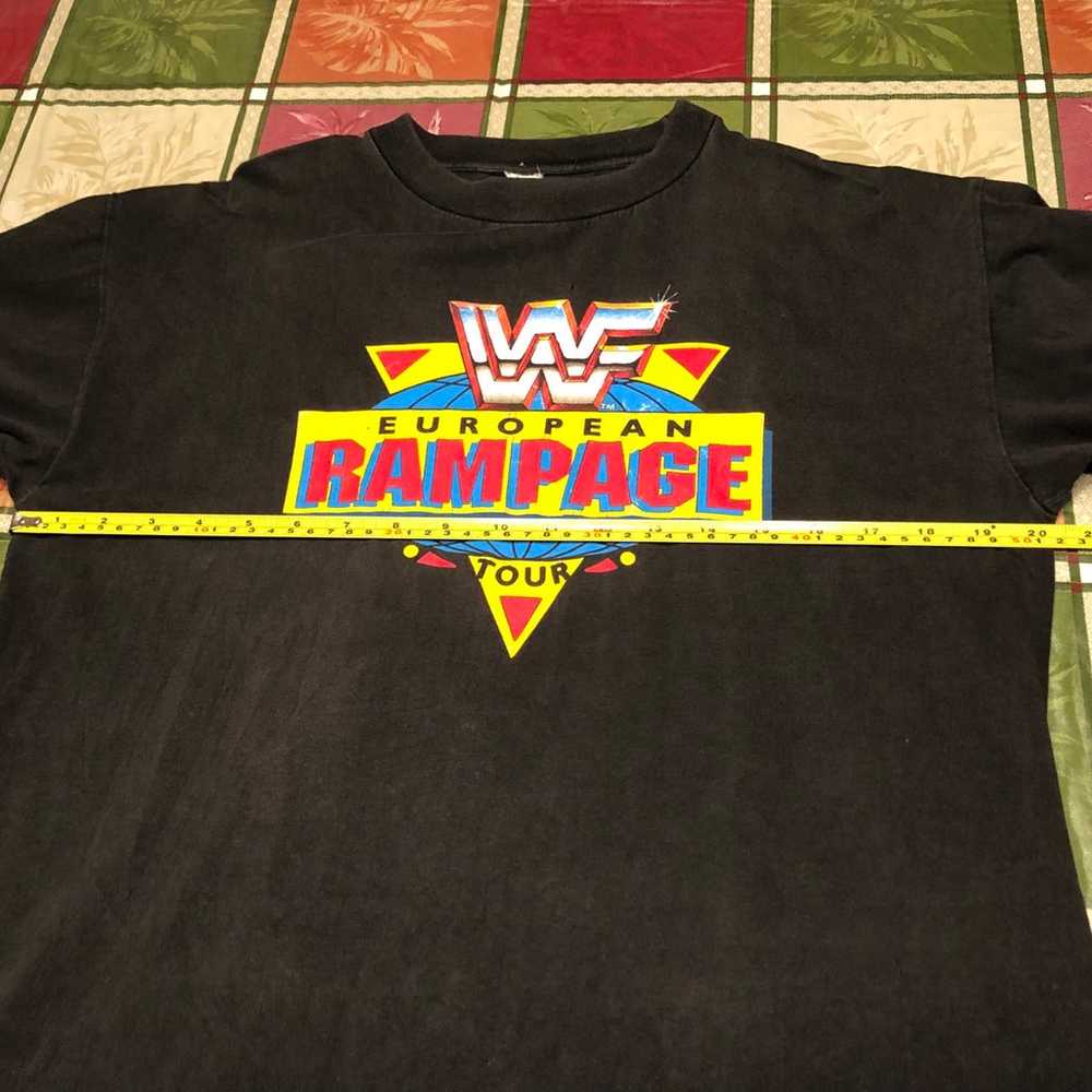 Men’s Vintage WWF European Rampage Tour Shirt Med… - image 10