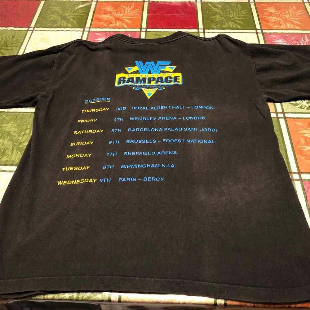 Men’s Vintage WWF European Rampage Tour Shirt Med… - image 6