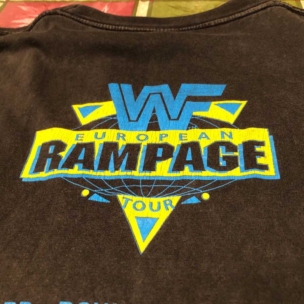 Men’s Vintage WWF European Rampage Tour Shirt Med… - image 7
