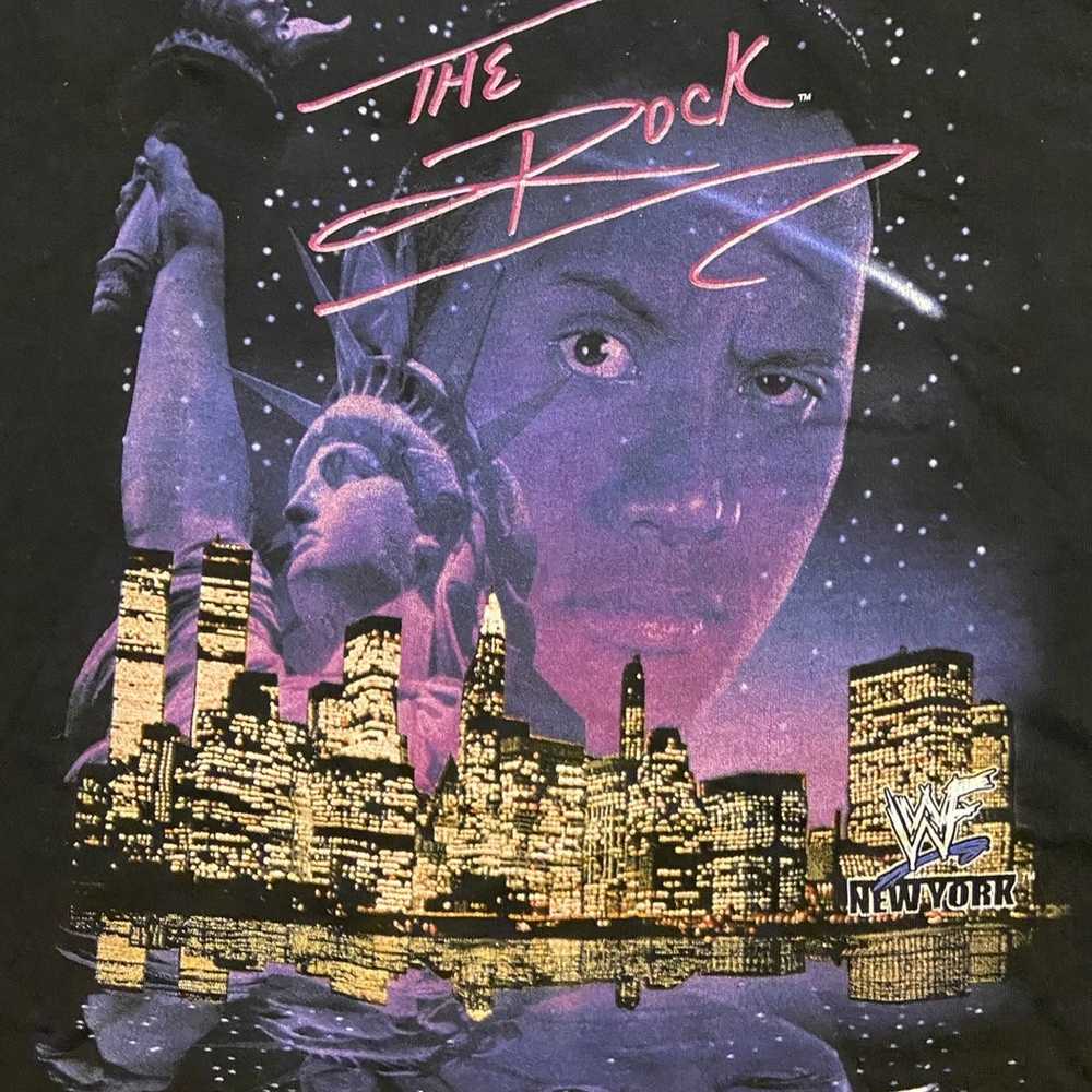 The Rock New York WWF Shirt (RARE) 1999 size xxl … - image 3