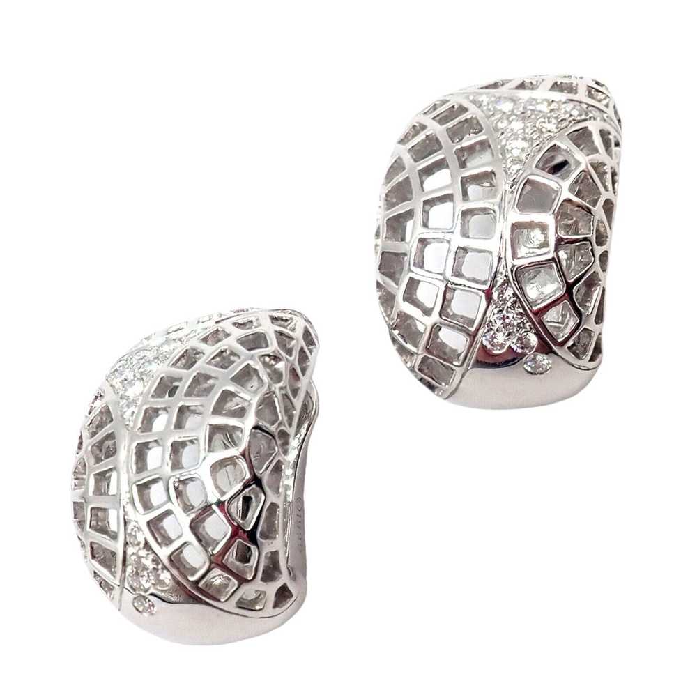 Cartier 18k White Gold Diamond Nouvelle Vague Ear… - image 12