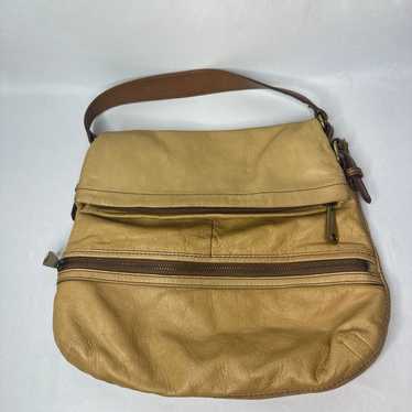 Fossil Explorer Large Brown Fold Over Messenger S… - image 1