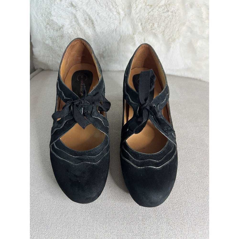 Earthies Sarenza Black Suede Leather Heel Shoes S… - image 2