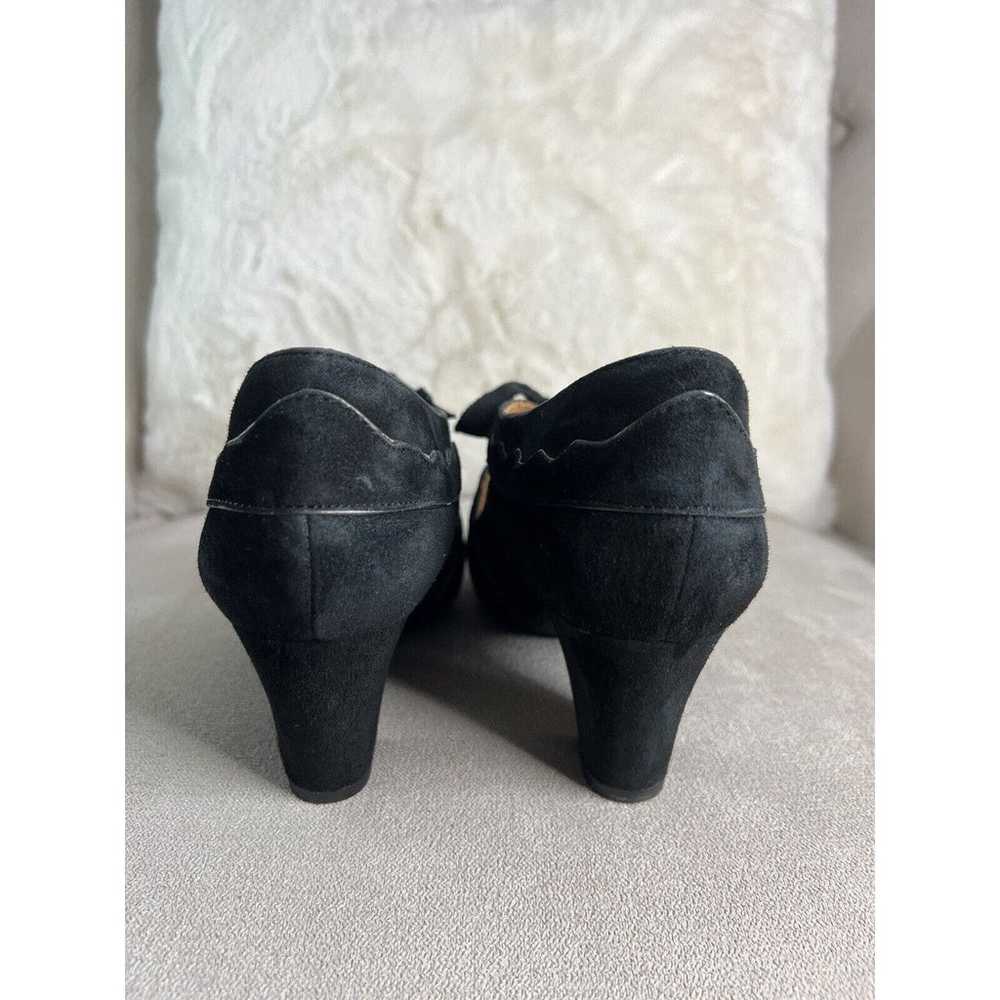 Earthies Sarenza Black Suede Leather Heel Shoes S… - image 6