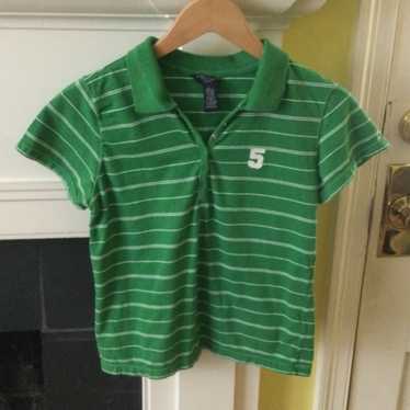 Vintage American Eagle Striped Stretch Polo Short… - image 1