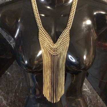 Gold tassels multiple strand gold-tone Egyptian r… - image 1
