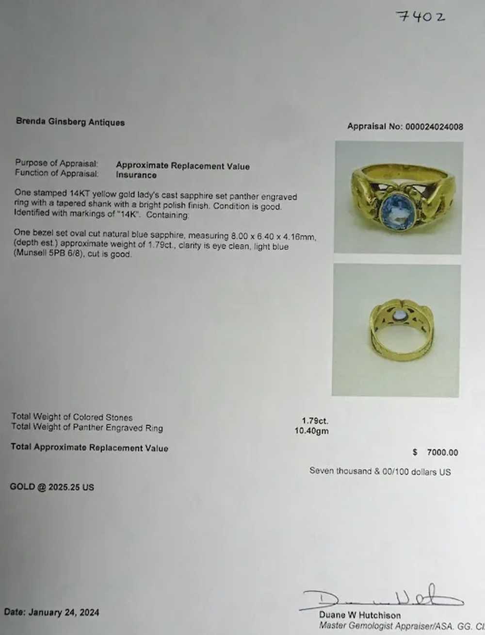 Antique Art Nouveau Victorian ring 14k gold sapph… - image 7