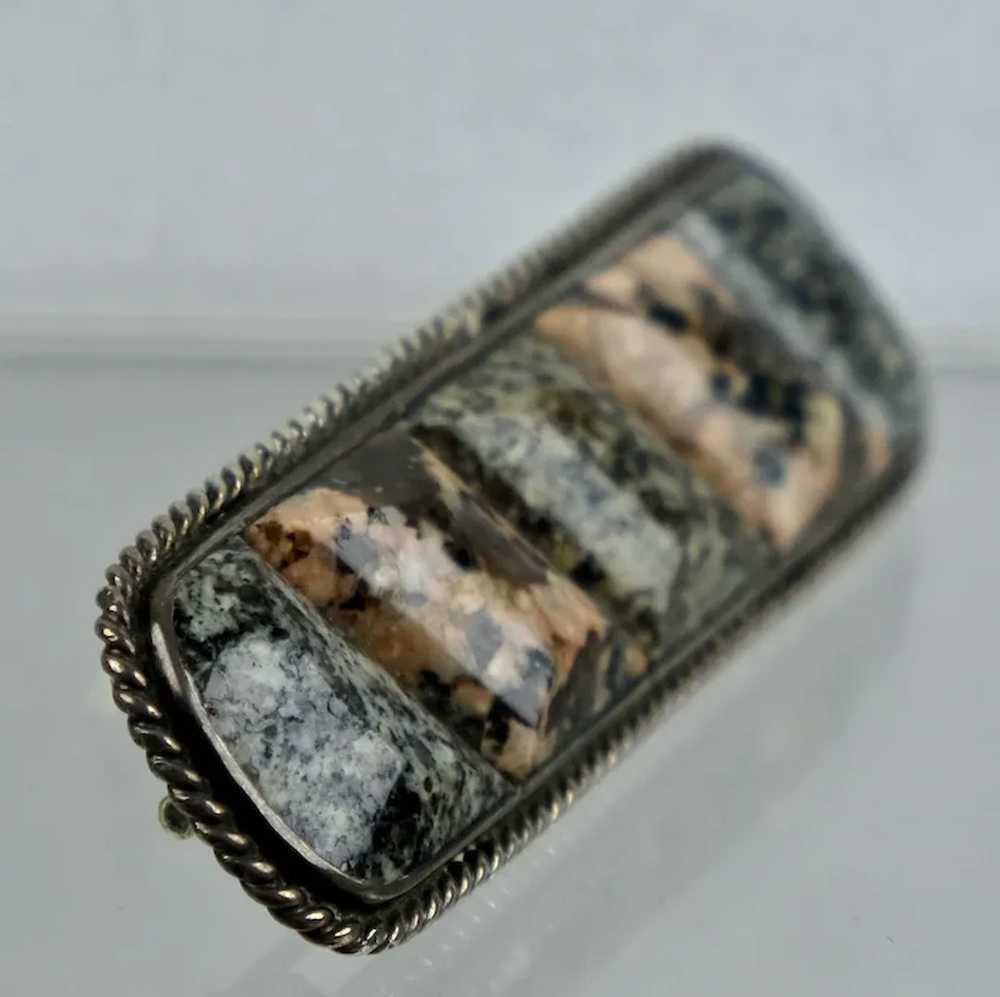 Rare Large Scottish Victorian Granite Brooch - image 3