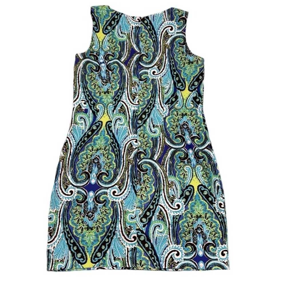 Shift Dress Womens Blue Green Paisley Summer Spri… - image 3