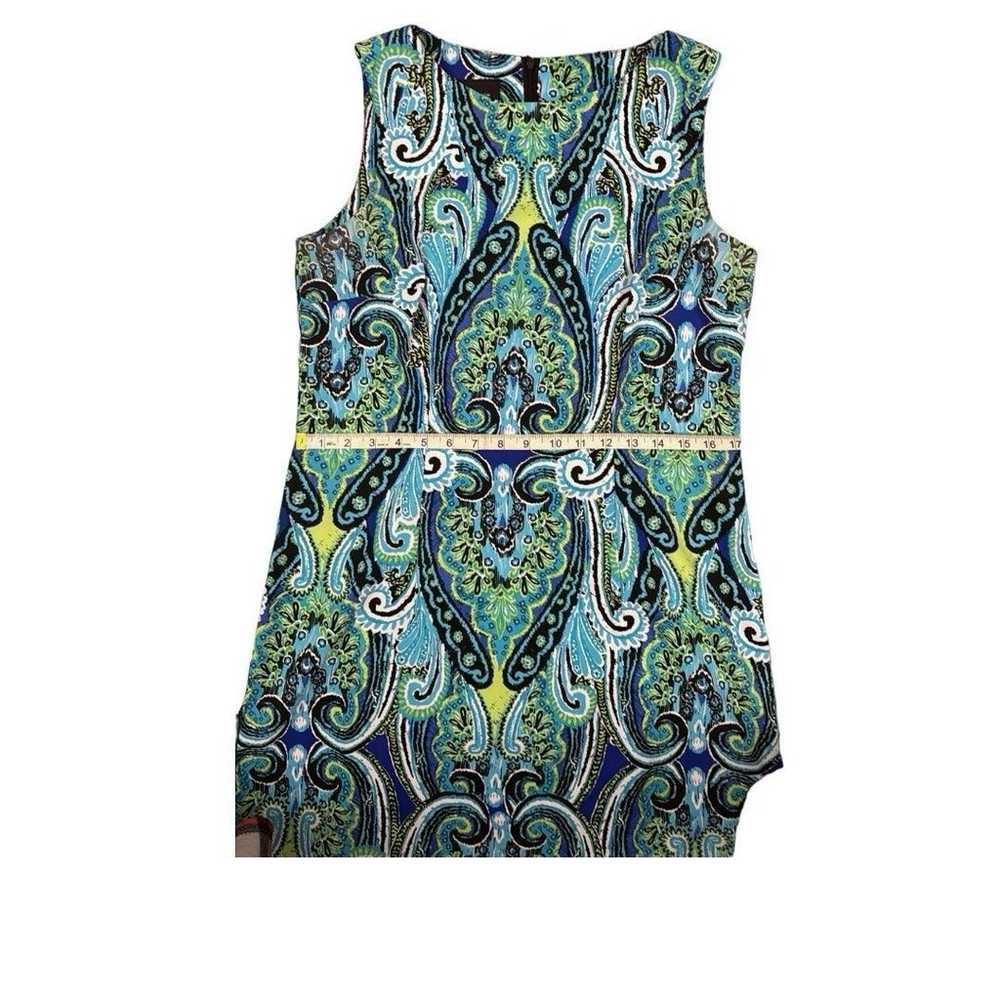 Shift Dress Womens Blue Green Paisley Summer Spri… - image 6