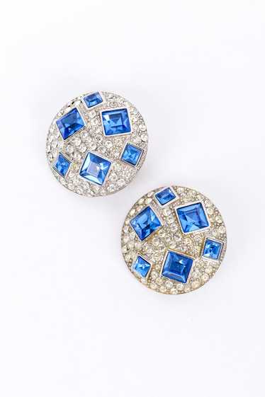 YSL Crystal Gem Button Earrings