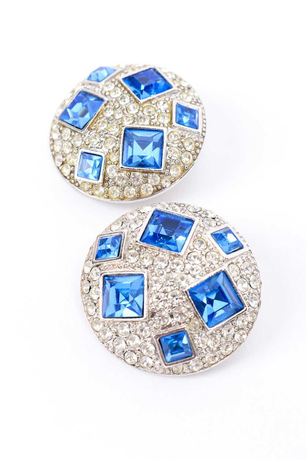 YSL Crystal Gem Button Earrings - image 3