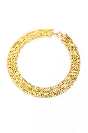 G Italy Herringbone Chain Collar Necklace