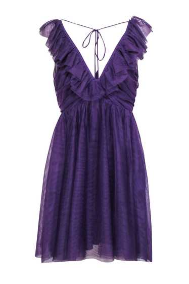 Maeve - Purple Ruffled Tulle Mini Dress Sz S