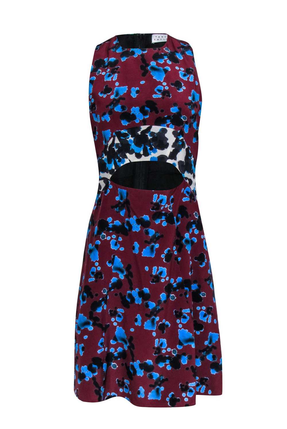 Tanya Taylor - Maroon & Multi Color Print Cut Out… - image 1