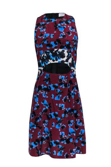 Tanya Taylor - Maroon & Multi Color Print Cut Out… - image 1