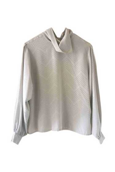 Pierre Cardin blouse - Pierre Cardin pearl gray b… - image 1