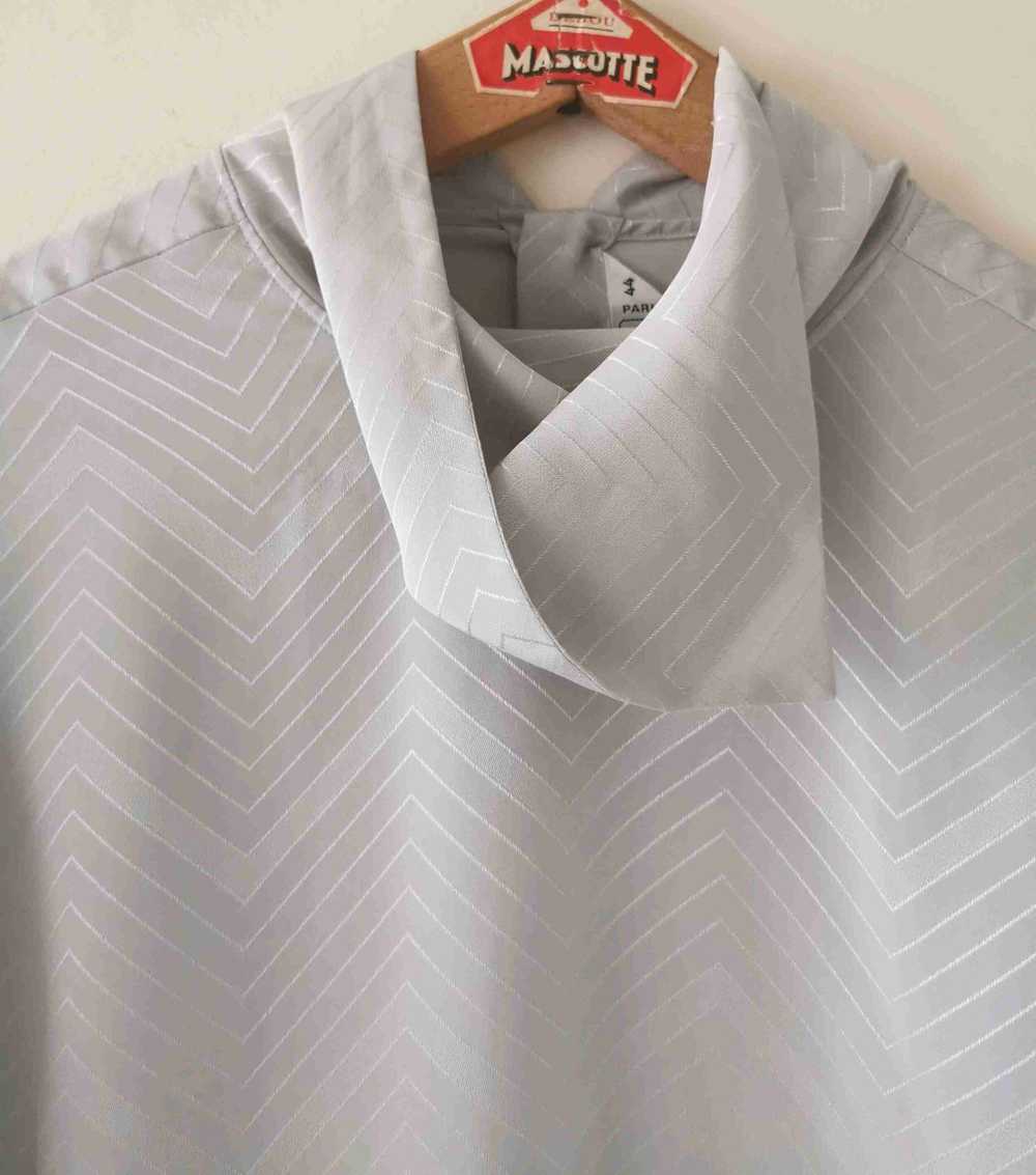 Pierre Cardin blouse - Pierre Cardin pearl gray b… - image 2