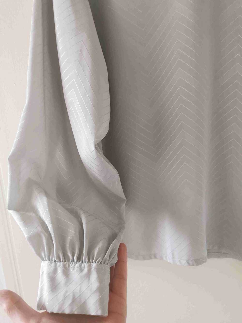 Pierre Cardin blouse - Pierre Cardin pearl gray b… - image 4