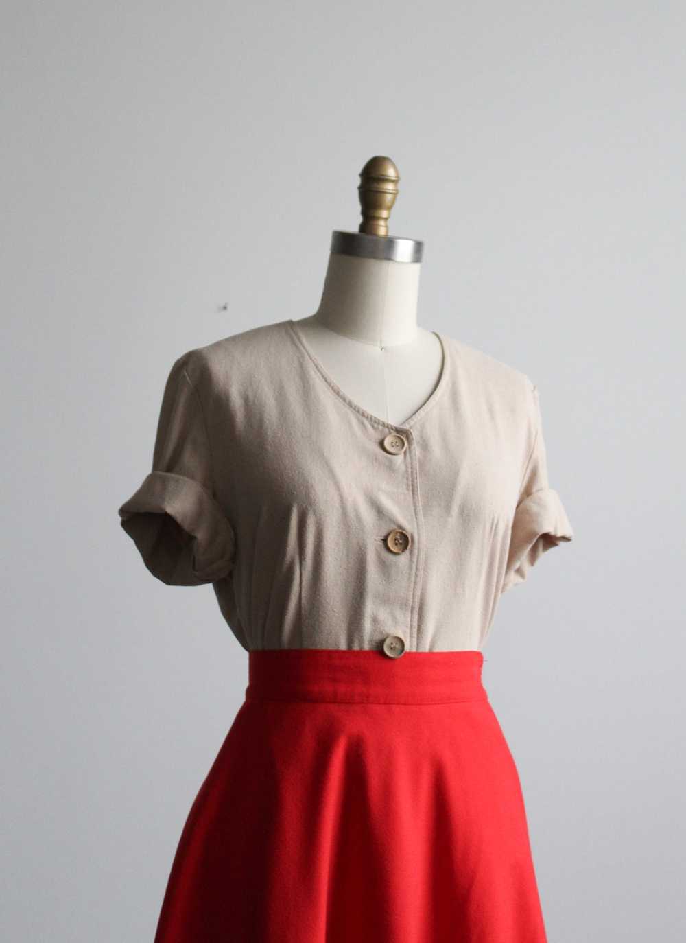 ecru raw silk blouse - image 1